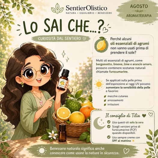 Alcuni oli essenziali di agrumi possono essere fotosensibilizzanti
