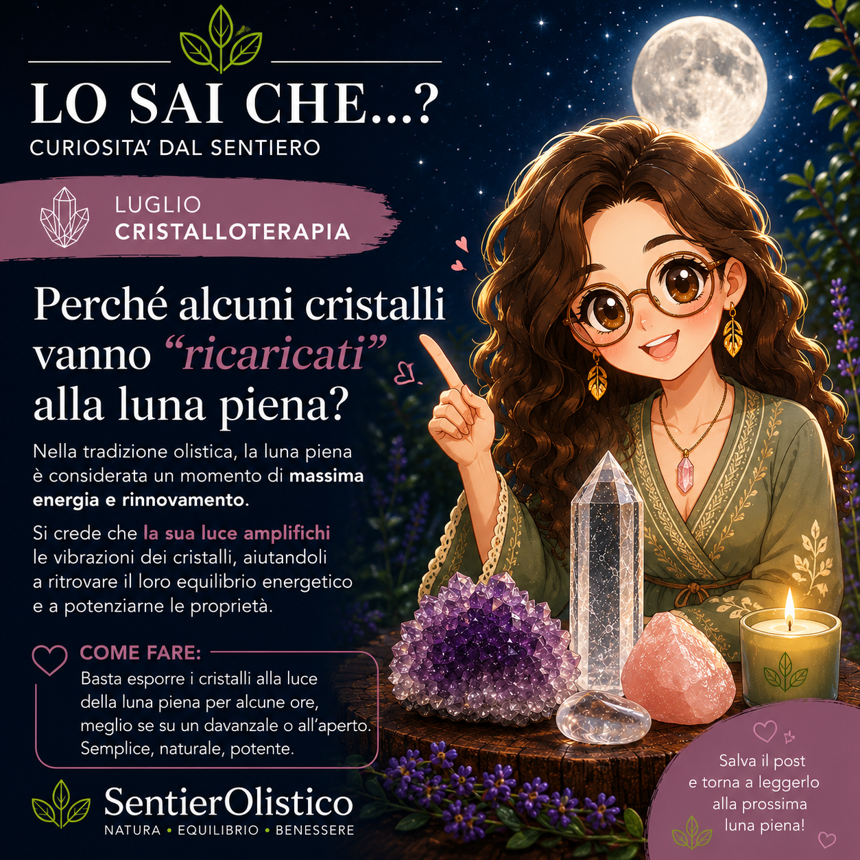 Perché alcuni cristalli vengono “ricaricati” durante la Luna Piena?
